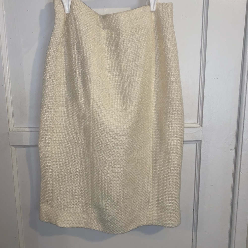 Downeast Cream Colored Pencil Skirt